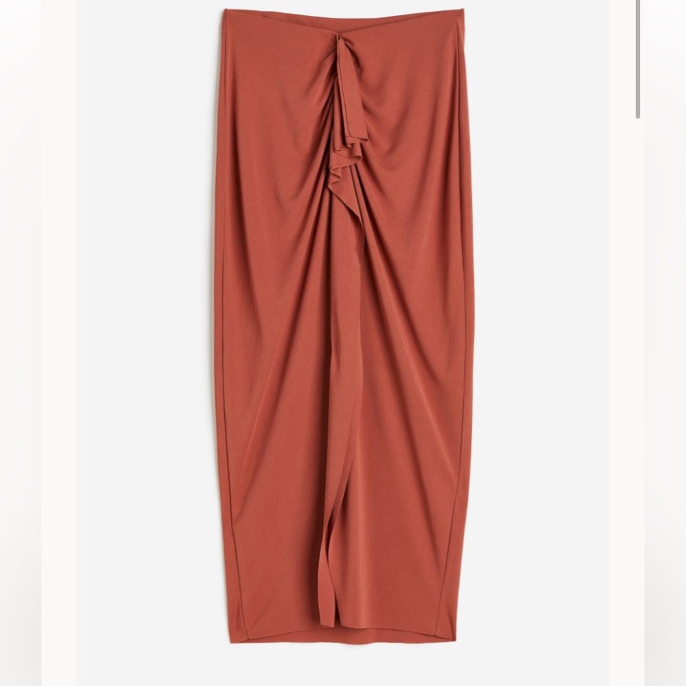 H&M Gusset-panel Jersey Skirt Brick Red